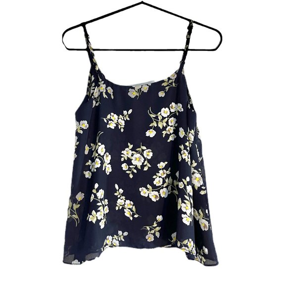 Gorgeous Navy Tank with White/Cream Flowers - Picture 3 of 3